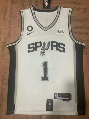 NBA 1 Wembanyama San Antonio Spurs Maillot blanc brodé